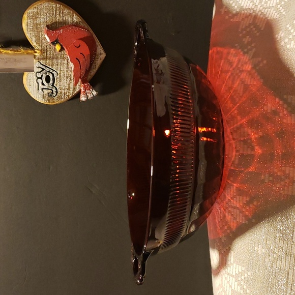 Anchor Hocking Coronation Ruby Red Depression Glass Serving Bowl - Picture 2 of 13